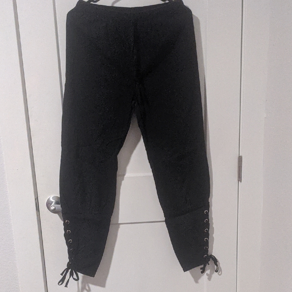 Black Lace-Up Pants